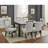 6Pc Dining Set Contemporary Style White Faux Marble Rectangular Table Full Back Upholstered Chairs Bench Light Gray Black Finish Dining Room Wooden Furniture-2056719769