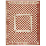 Flatweave Wool Checkered Area Rug
