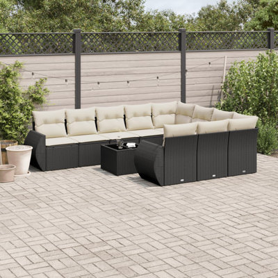 Ensemble de canapé de jardin en rotin PE 11 pièces Vidaxl