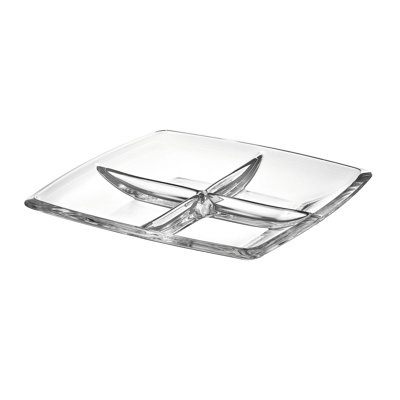 Majestic Crystal Glass Divided Serving Dish