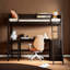 Lit mezzanine simple avec bureau et tablettes pour économiser de l'espace et dormir-1672405953