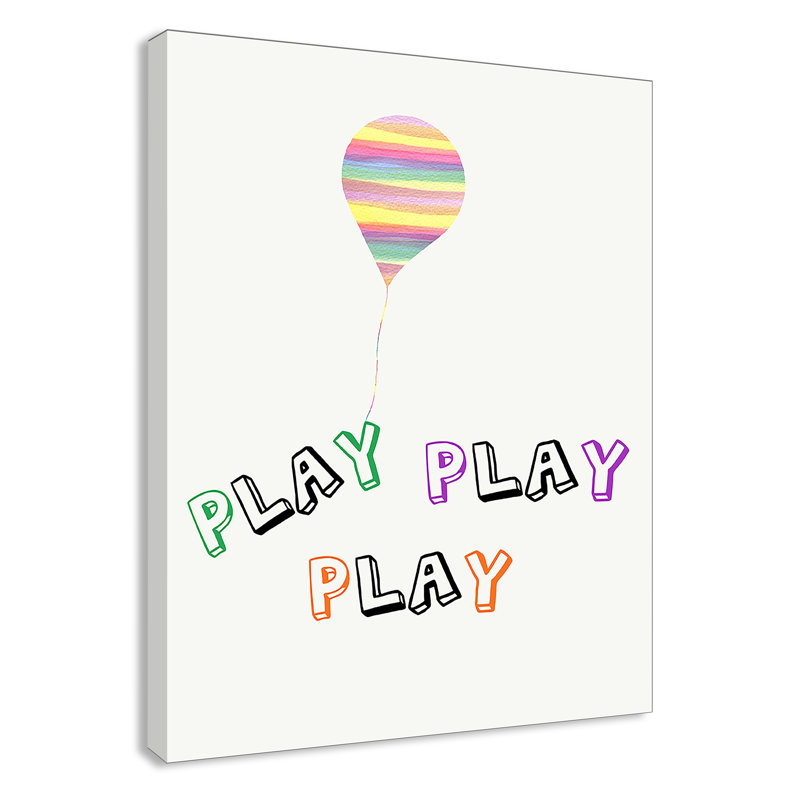 Play Play Play, impression sur papier, H 14 po x l 11 po x P 1,5 po, Canevas