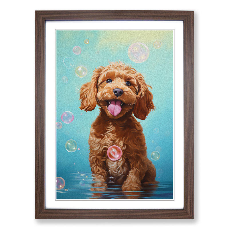 Single Picture Frame Print on Wood, Walnut Framed, 34cm H x 25cm W