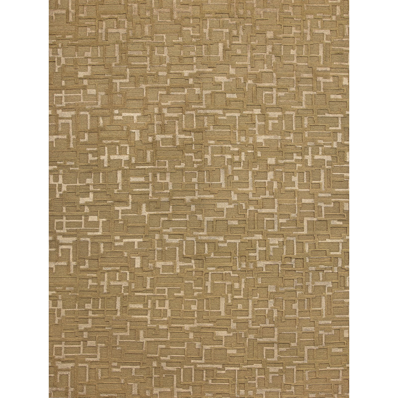 Abstract Area Rug in Pecan/Beige, Rectangle 9' x 12'