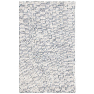 Metro Hand Tufted Wool/Cotton Abstract Rug in Gray