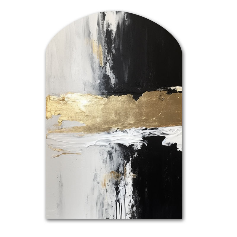 Elijah - peinture abstraite en forme d'arche, art mural asymétrique, H 34 po x l 25 po