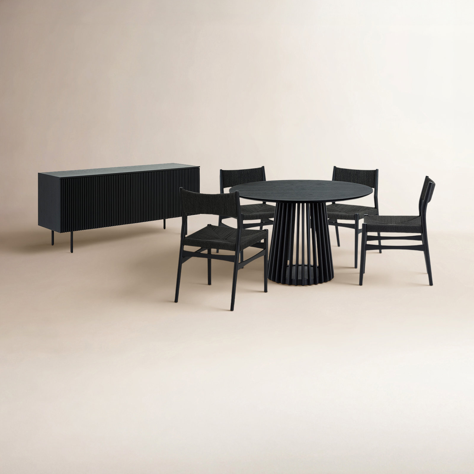 Buffolino 6 - Piece Extendable Dining Set, Black