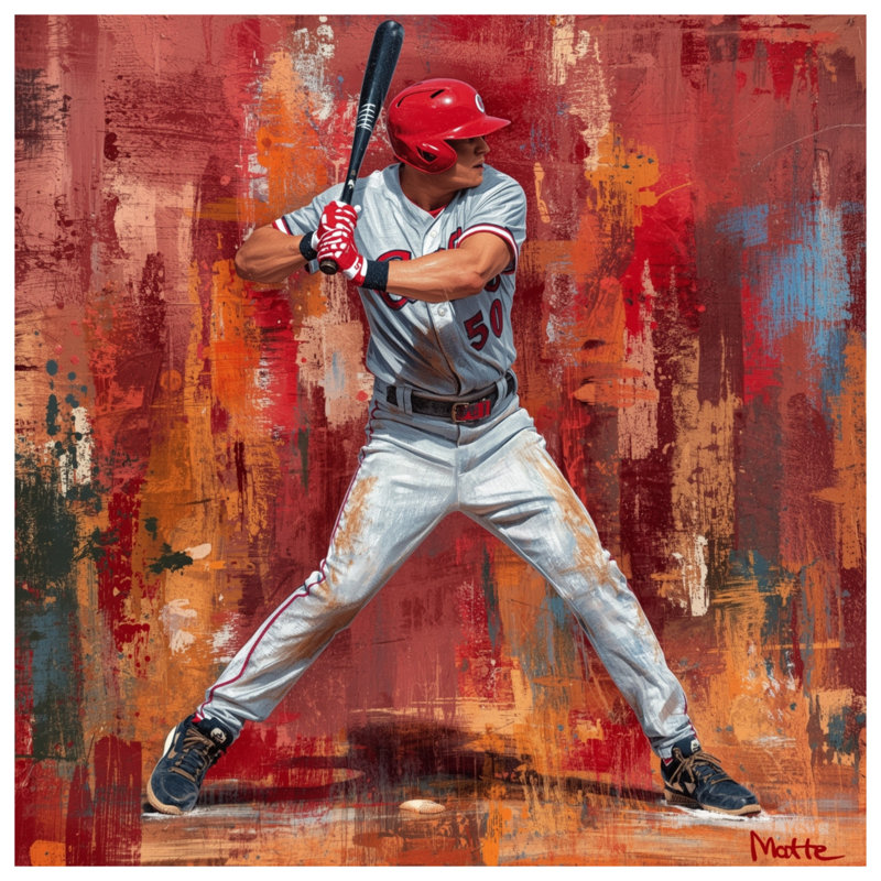 Baseball Player Batting Comforter, Twin