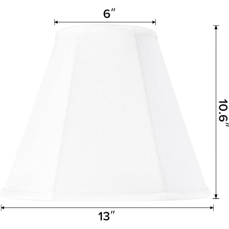 10.6''H x 13.4''W Linen Bell Lamp Shade (Spider)-Set of 2, 10.6" H x 13" W x 13" D, White