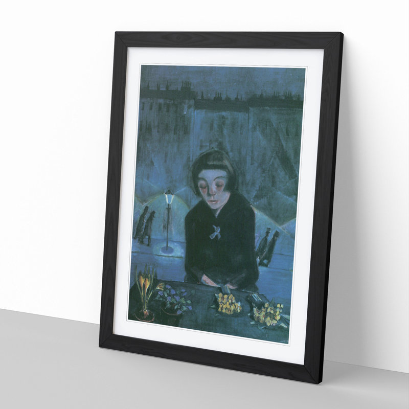 Tired Flower Girl by Walter Gramatte - Picture Frame Painting, Black, 48cm H x 36cm W x 2cm D