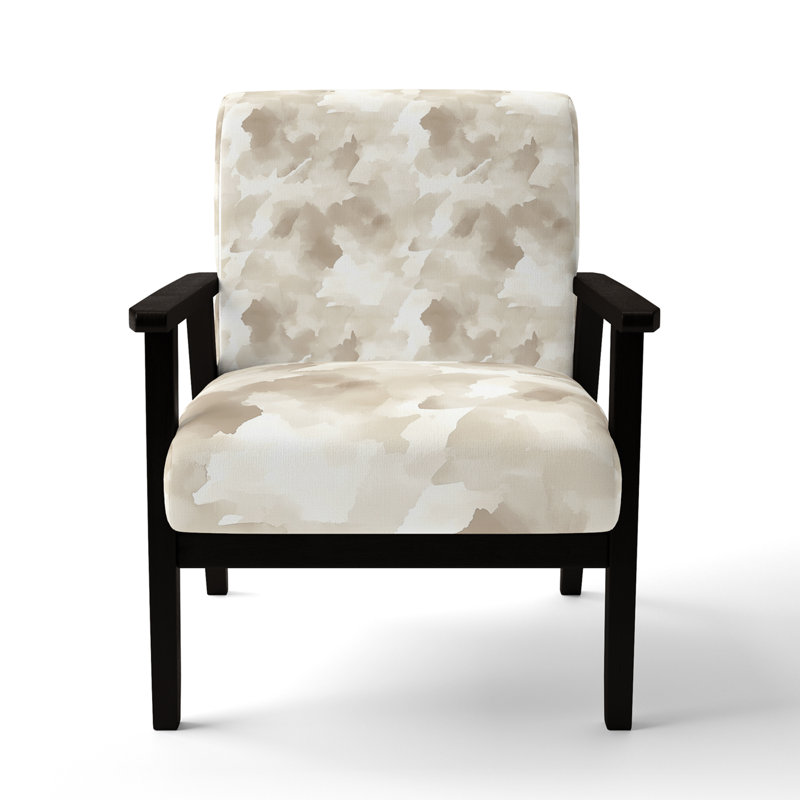 Chaise rembourrée Modern, Accoudoirs carrés noirs