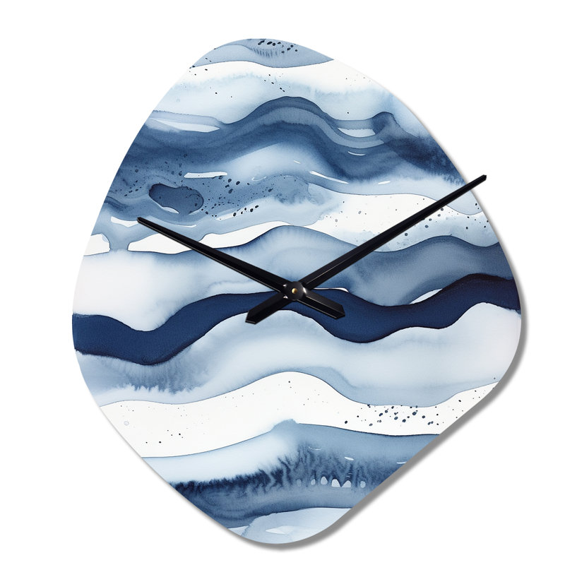 Horloge murale Makin Abstract Classic Blue Waves III, Petit