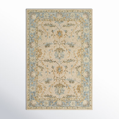 Sienna Handmade Tufted Wool Beige/Gray Rug