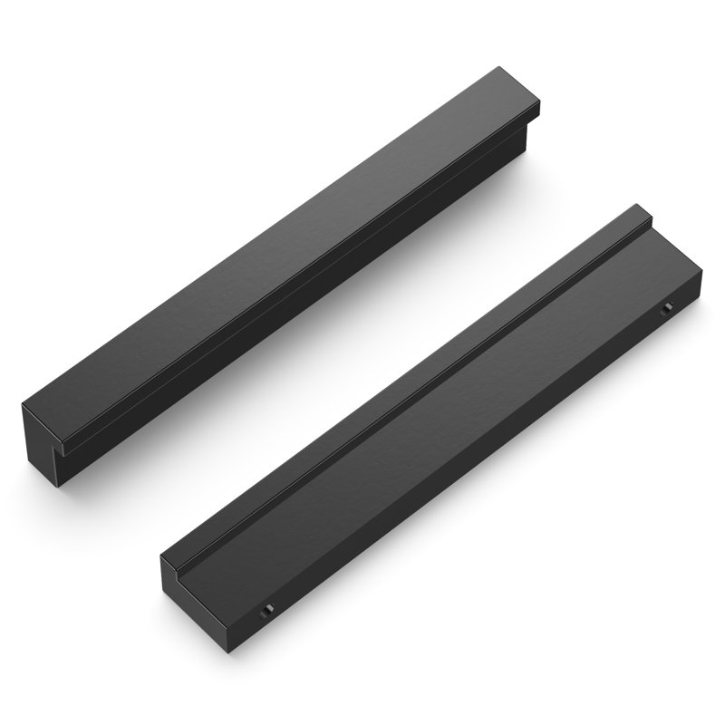 Poignée rectangulaire Streamy - Onyx plat 3-3 / 4 po - Quincaillerie contemporaine pour tiroirs et armoires, Onyx plat
