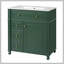 Meuble-lavabo de salle de bain avec lavabo en céramique, 30 po, armoire de rangement avec portes à fermeture douce et organisateur de porte-255202734