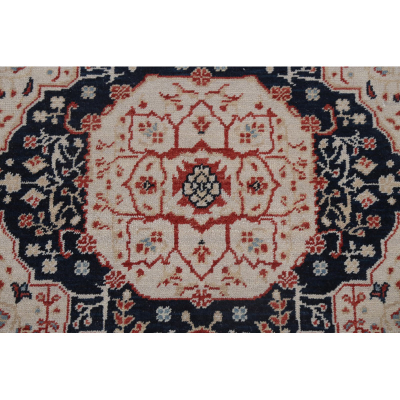 Tapis turc en laine Kashan Mohtasham noué à la main 4 x 6