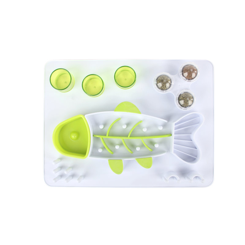 Interactive Cat Slow Feeder Mental Stimulation With 3 Catnip Balls