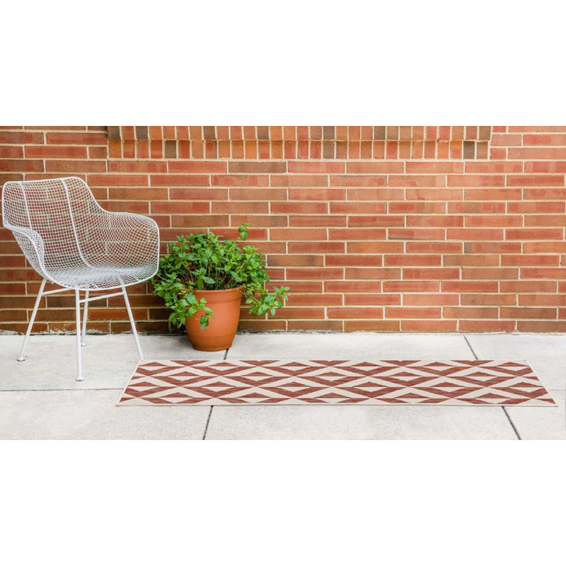 Outdoor Destiny Area Rug Wine Color, Rectangle 2'2" x 3'