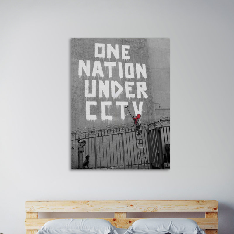 One Nation Under CCTV II by Banksy - Wrapped Canvas Print, 51 cm H x 38 cm W x 4 cm D