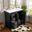 Meuble-lavabo de salle de bain avec lavabo en céramique, 3 tiroirs et portes à fermeture douce-1559914089
