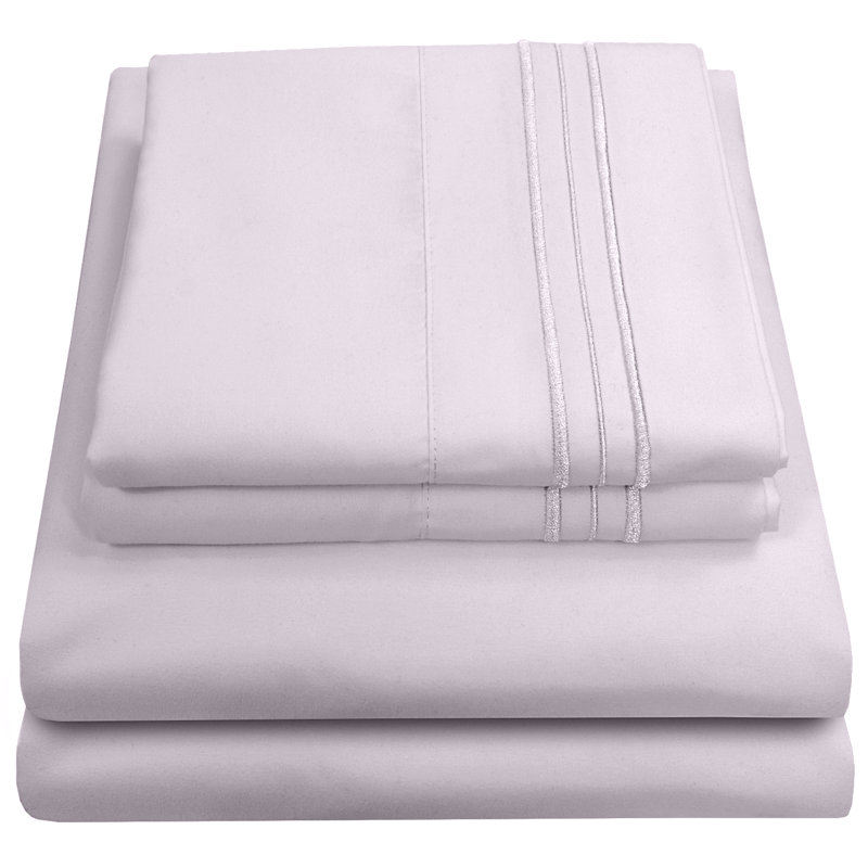Luxurious Classic Soft Solid 1800 Series Microfiber Sheet Set, Various Colors and Sizes, Lilac, California King