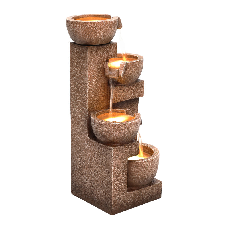 Weather Resistant Floor Fountain with Light
