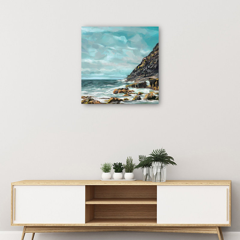 Reproduction d'art sur toile Shore Cliff par Studio Arts, H 35 po x l 35 po x P 1,5 po, Toile tendue