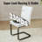 51" Rectangular Tempered Glass Dining Set with 4 Cantilever Faux Leather Chairs-1915390967