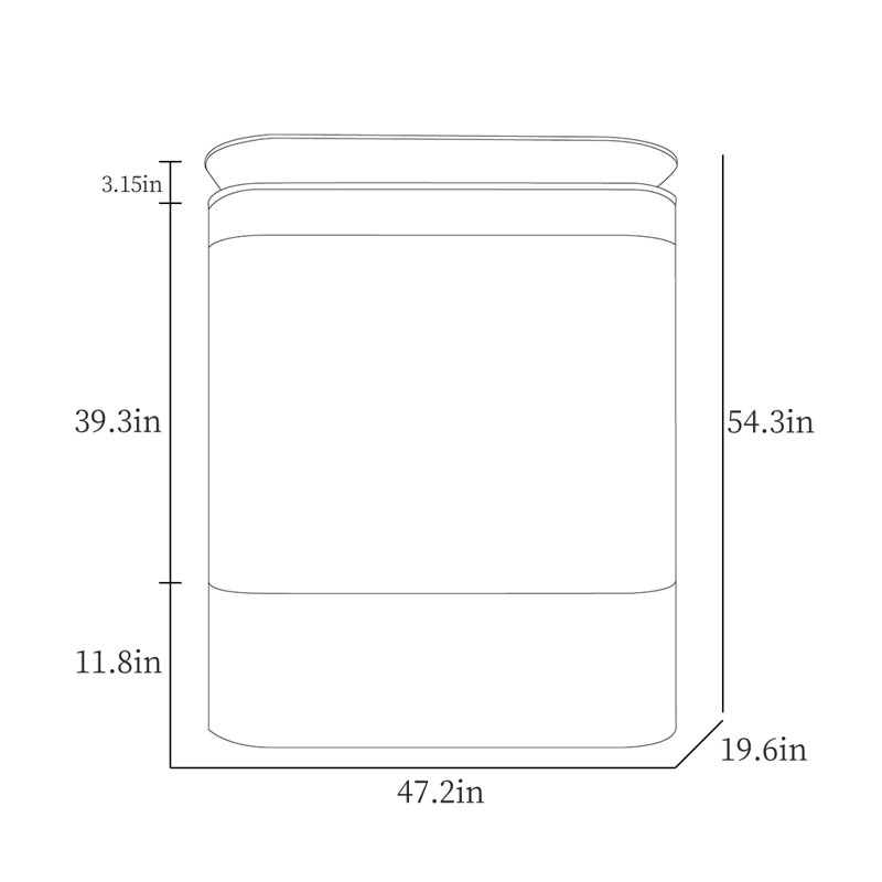 Aquarium Minimalist, Argent argent, H 54,3 po x l 47,2 po x P 19,6 po