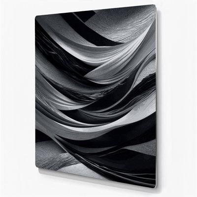 Abstract Landscape 77 Gray Metal Wall Art