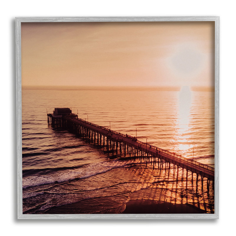 «Pier Bridge at Sunset» encadré sur bois par Marcus Prime, reproduction, H 24 po x l 24 po x P 1,5 po