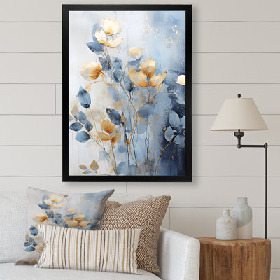 «Beige and Gold Minimalisme Botanical Serenity II», reproduction sur toile encadrée