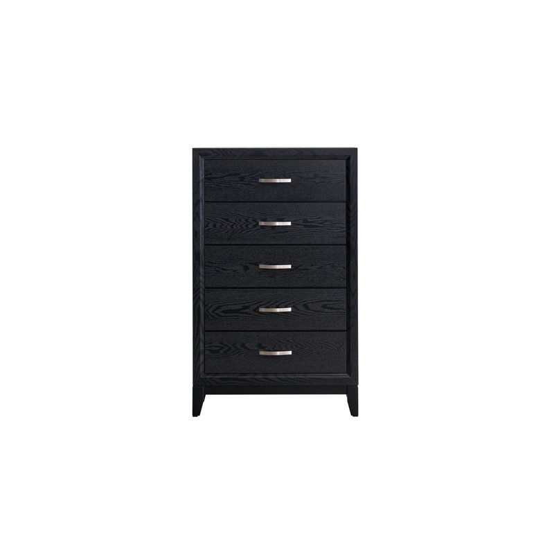 Vanves  5 Drawer Chest, Black