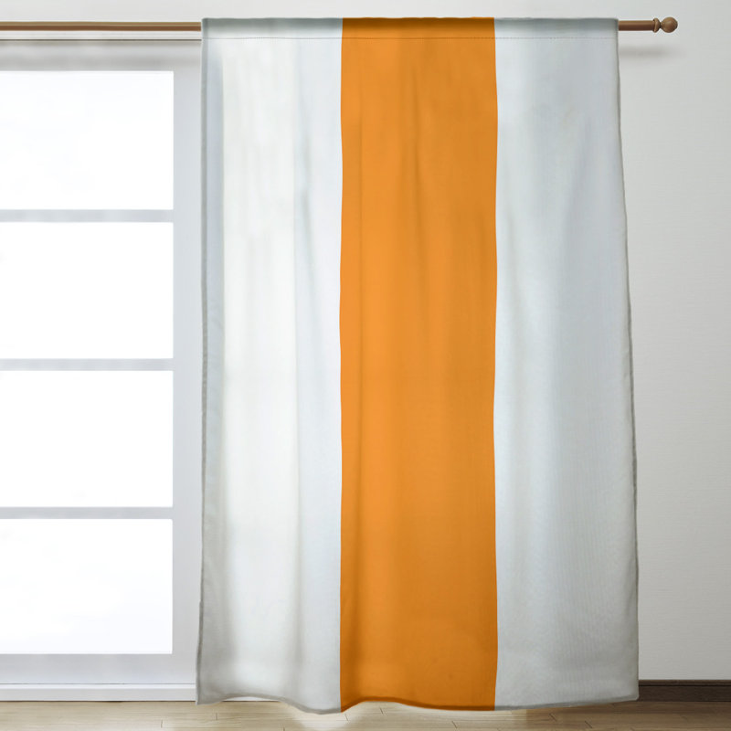 Mississippi Rebellion Sateen Room Darkening Curtain Single Panel, White/Yellow