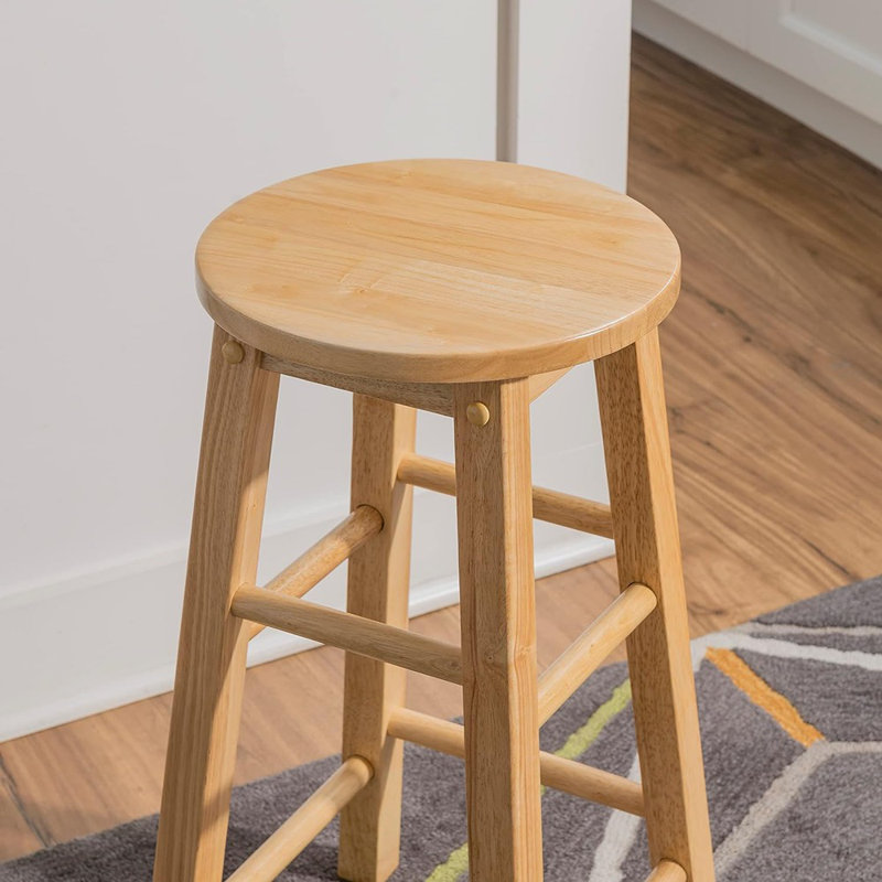 Bernistine Solid Wood Counter/Bar Stool, Natural, Counter Stool (24" Seat Height)