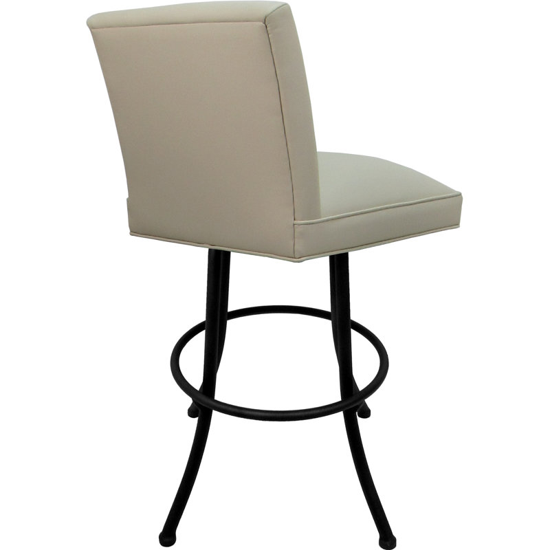 Vinyle, Beige Seat/Black Frame, Bar Stool (34” Seat Height)