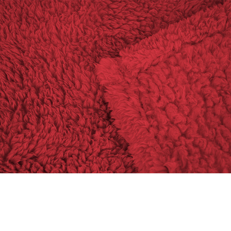 Wine Red Plush Sherpa Fleece Throw Blanket, 50" x 60"