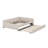 Upholstered Platform Bed with USB and Twin Size Trundle-94375233