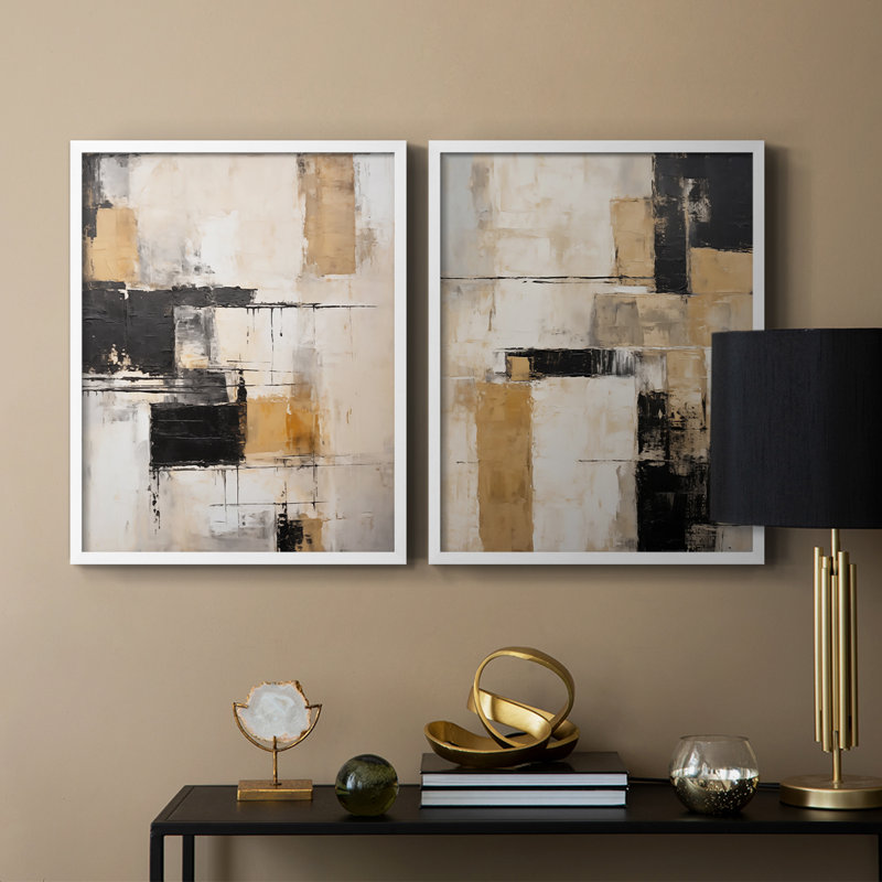 Série ABSTRACT CDI - reproduction encadrée de qualité supérieure - prête à être accrochée - aucun clou requis - aucun clou requis
