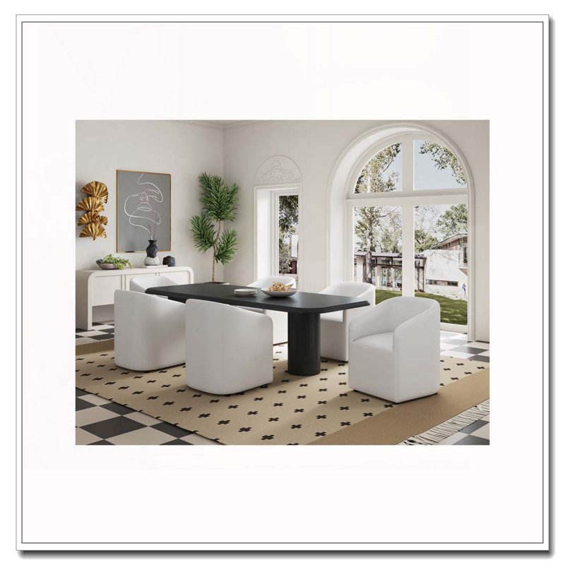 Fauteuil de salle à manger en similicuir, Crème