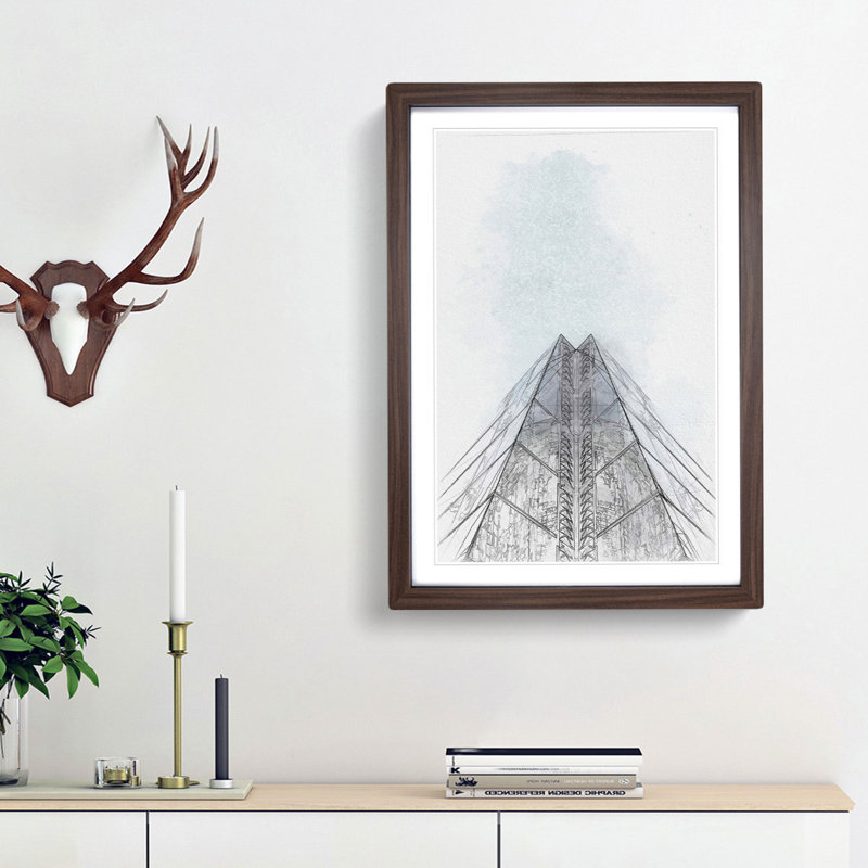 Sketching the Architecture Vol.55 - Picture Frame Drawing Print, Walnut Framed, 36cm H x 27cm W x 2cm D