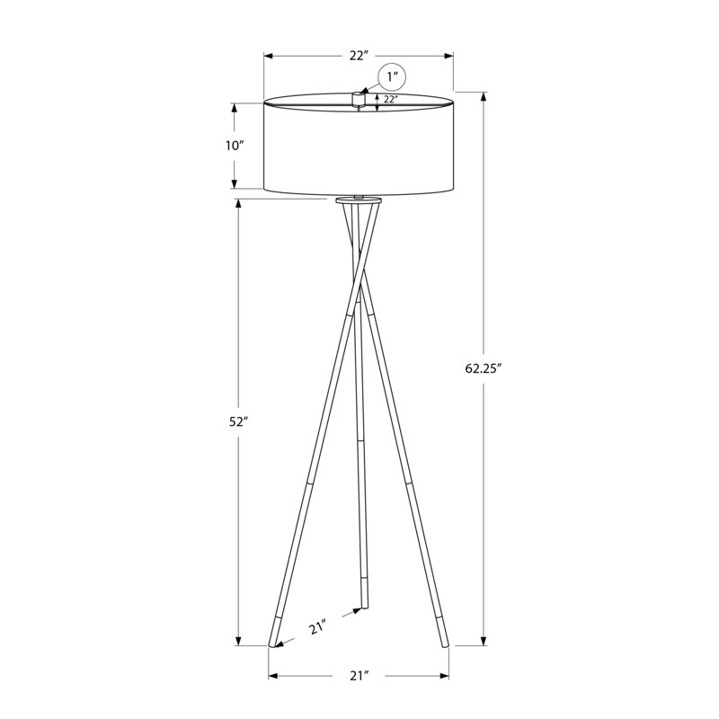 Lighting, 62"h, Floor Lamp, Nickel Metal, Grey Shade, Contemporary, Silver, Light Grey