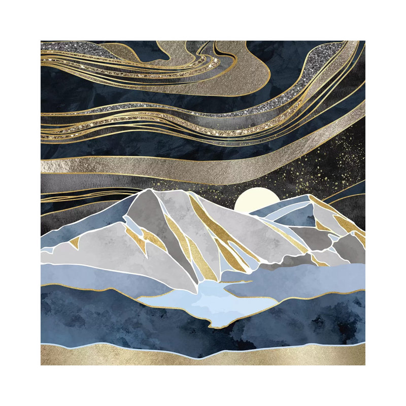Ciel métallique - impression d'art graphique, H 12 po x l 12 po x P 1,5 po, Toile tendue, Aucun mat