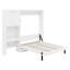 Lit escamotable avec bureau, armoire de rangement, lumière DEL, cadre de lit mural pliable Farmhouse, tablettes de rangement multiples-133280386