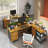 L-Shaped Desk with Drawers and Power Outlets