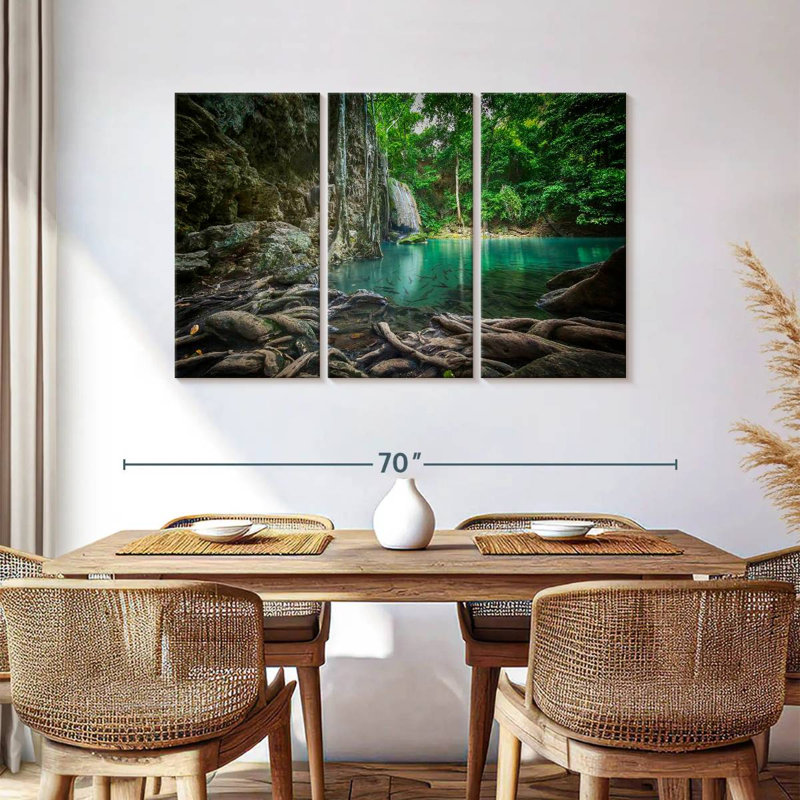 Paysage de cascade d'Erawan, H 36 po x l 57 po