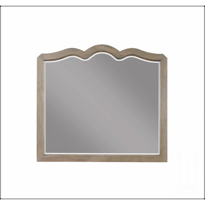 Miroir festonné sans assemblage requis, massifs en peuplier de haute qualité et placages d'okoumé pour un décor élégant