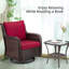 Fauteuil de salle à manger d'extérieur en osier avec coussin Celiyah-1446231712