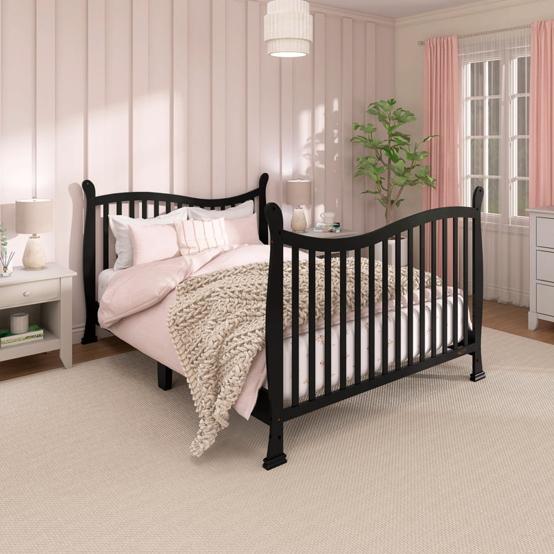 Lit de bébé convertible 7-en-1 Violet, Noir