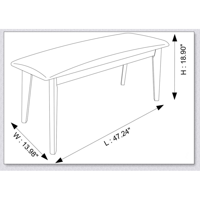 Carlos Fabric Upholstered Solid Wood Bench Simple design, comfortable and durable, multi-functional bench